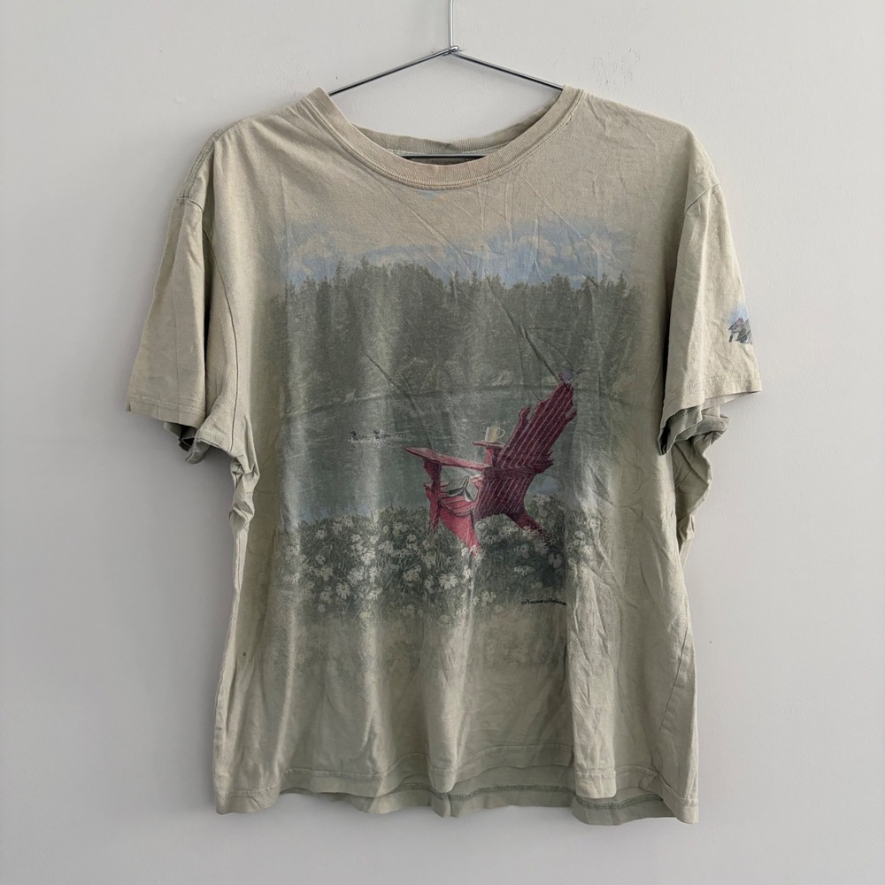Northern Reflections Mens Vintage Graphic T-Shirt Tan Adirondack Chair Nature